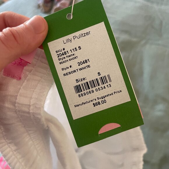 NWT Lilly Pulitzer Linen Beach Shorts in Resort White - Size S - RARE FIND - Picture 4 of 4